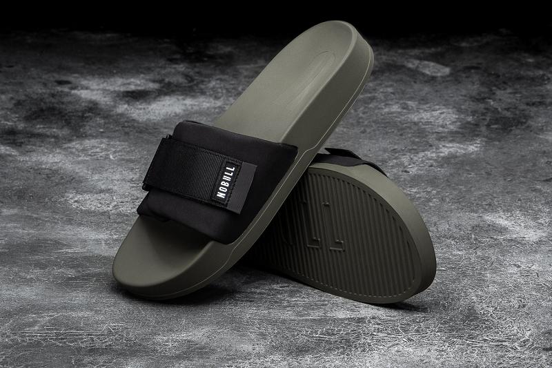 Nobull Ivy Adjustable Slide Women's Slides Dark / Green | USA K1826O